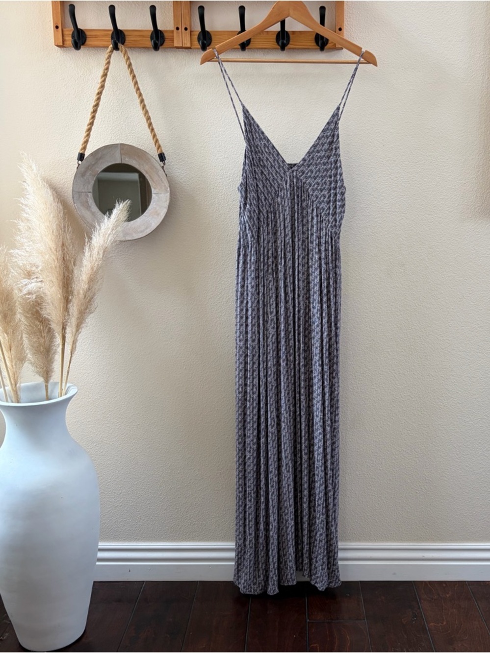 Final Touch Spaghetti Strap Maxi Dress in Heather Gray